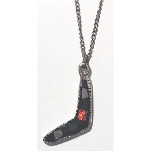 Elagant Necklace With Silver Tone & Opal Boomerang Pendant 10.5 Inch- Sealed